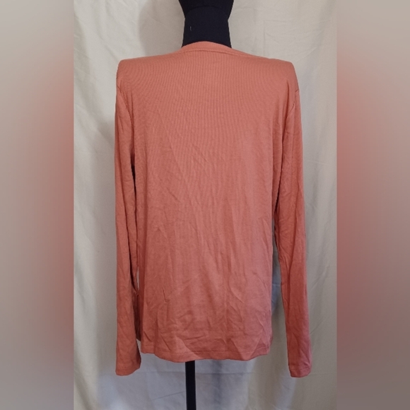 A New Day Rust Colored Ribbed Long Sleeve T-Shirt Plus Sized - Picture 3 of 5